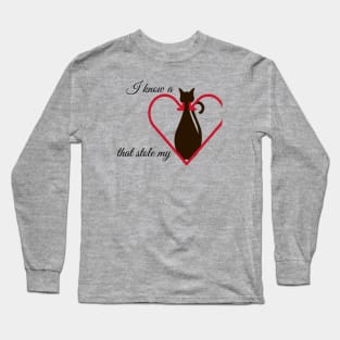 Cat stole my heart Long Sleeve T-Shirt